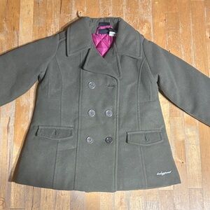Baby Phat Girlz Dark Green Double-Breasted Peacoat